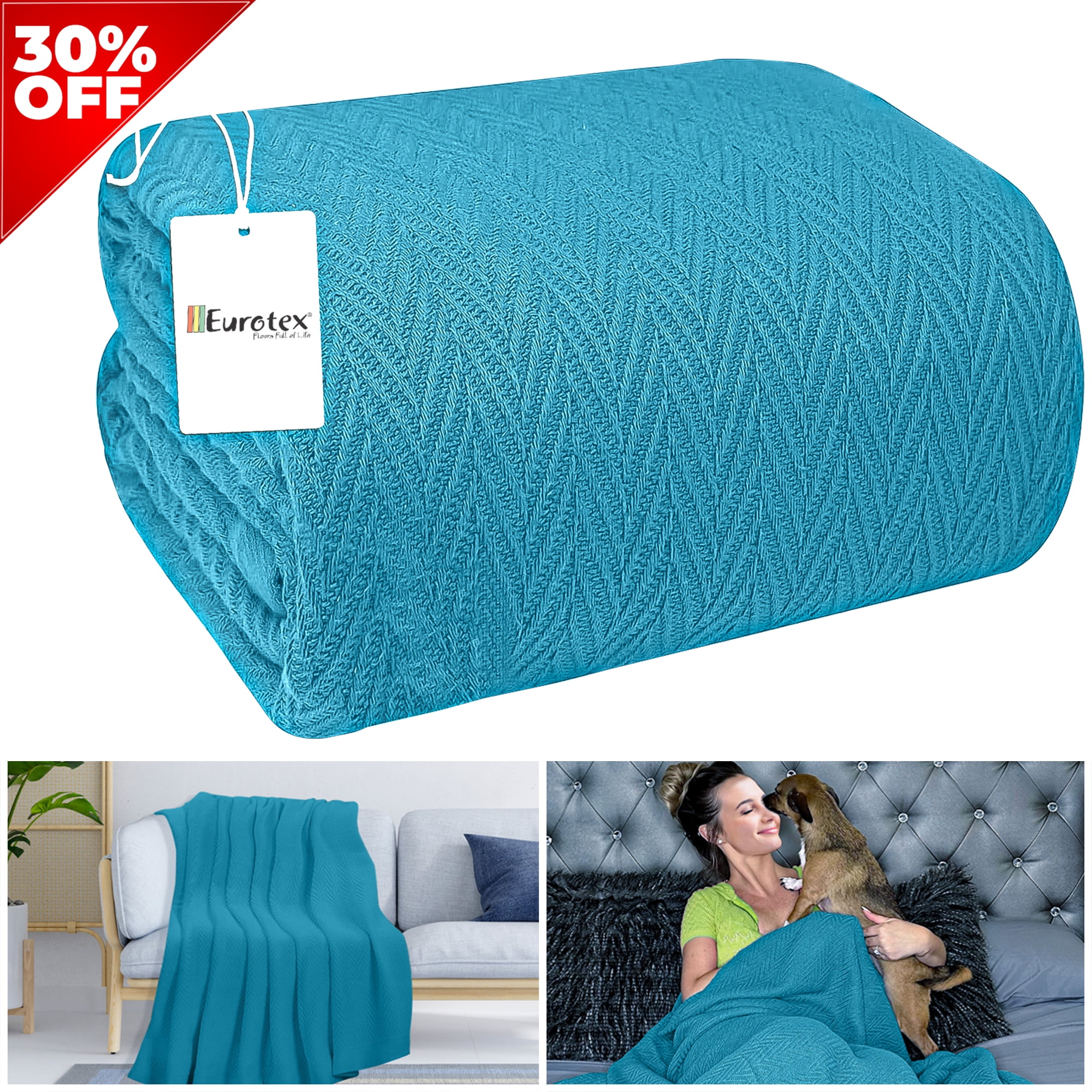 Eurotex Premium Cotton Blankets for Queen Size Bed AllSeason 100 Cotton Queen Size Blanket