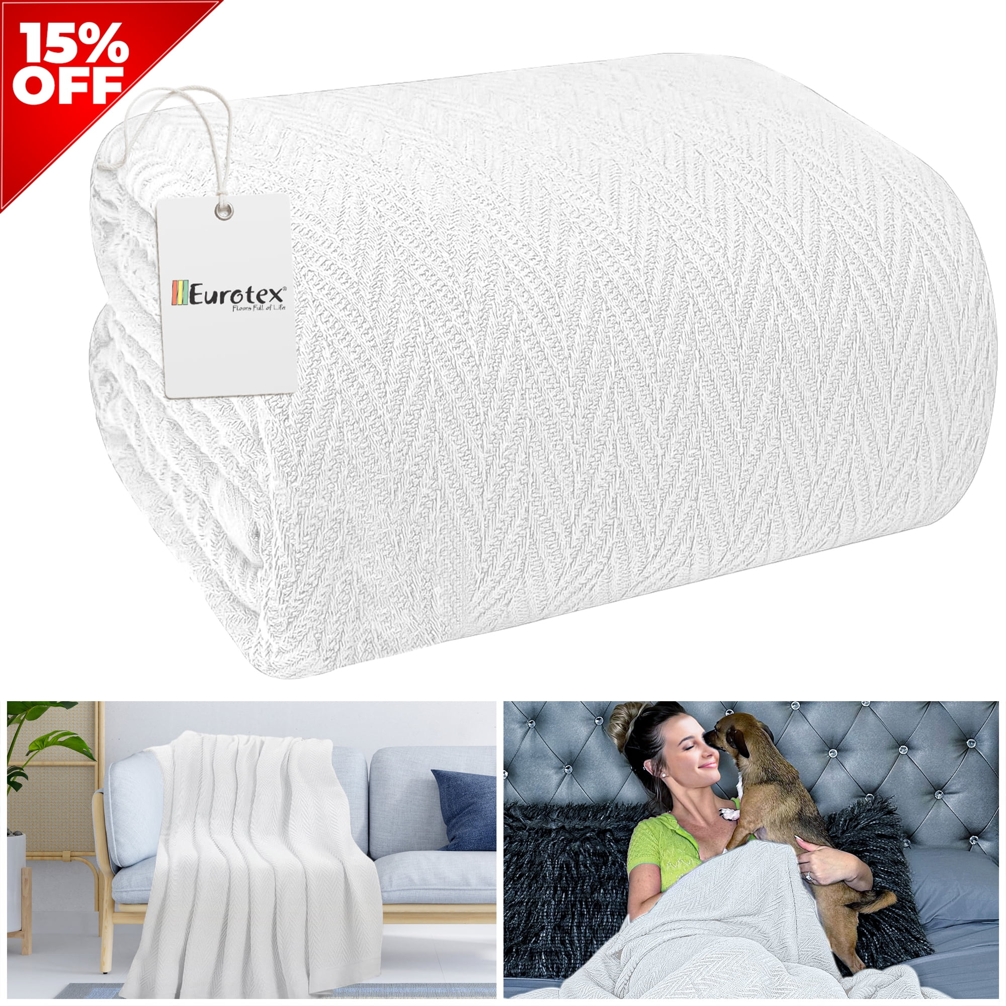 Eurotex Premium Cotton Blankets for Queen Size Bed AllSeason 100