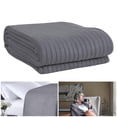 thumbnail image 1 of Eurotex 100% Cotton Blanket Twin 66 x 90 inches, Summer Lightweight Soft Breathable Blanket (Cable Weave, Grey), 1 of 5