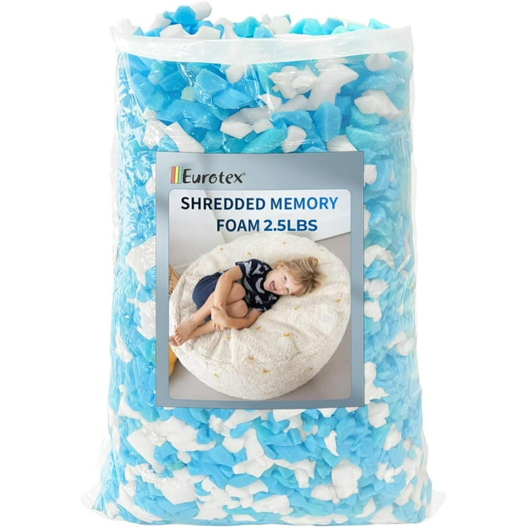 Eurotex Shredded Memory Foam Filling 2.5 lbs for Bean Bag Filler
