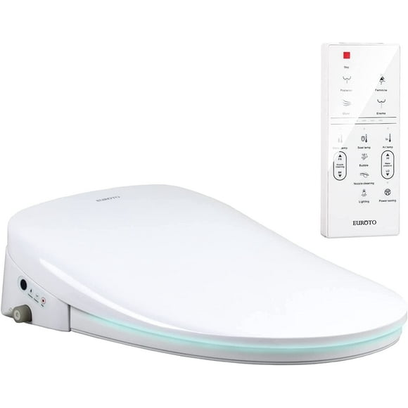 Euroto 6828 Smart Toilet Bidet Luxury Seat, Unlimited Warm Water, Nightlight, White, 1 Piece