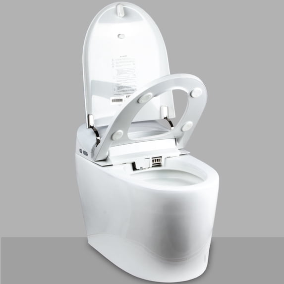 Euroto One-Piece Luxury Heated Seat Smart Electric Bidet Toilet, White, Ceramic