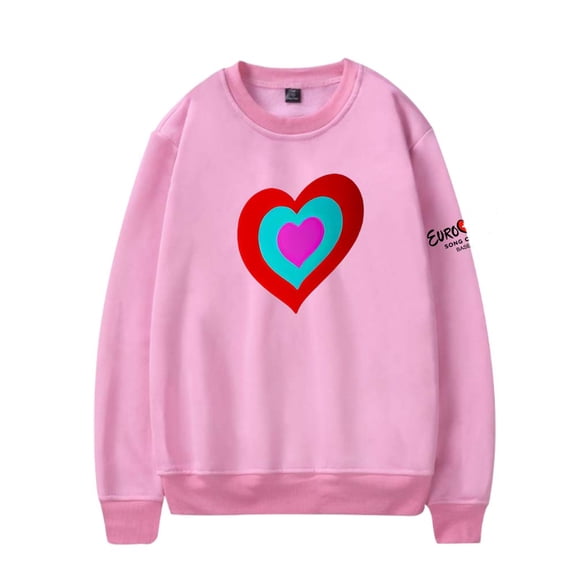 Eurovision 2025 Heart Sweatshirt Eurovision Song Contest Merch Women Men Casual Crewneck Long Sleeve Pullover Clothes