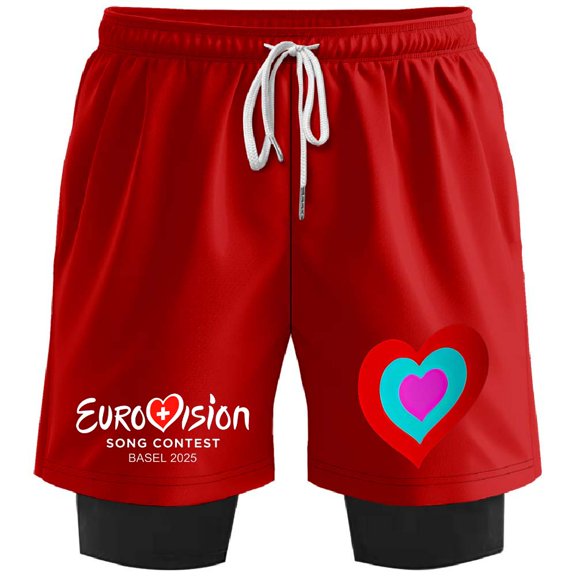 Eurovision 2025 Heart Sweatshorts Eurovision Song Contest Merch Women Men Short Basketball Pants Outdoor Sportwear