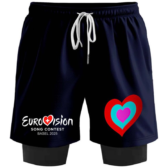 Eurovision 2025 Heart Sweatshorts Eurovision Song Contest Merch Women Men Short Basketball Pants Outdoor Sportwear