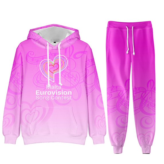 Eurovision 2025 Hoodie Pants Sets Merch For Men/Women Sweatshirt Pants Two Piece Set Fashion Cosplay Streetwear