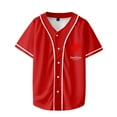 thumbnail image 1 of Eurovision Red Heart Baseball Jersey Shirt Eurovision Song Contest 2025 Merch V-Neck Women Men Short Sleeve Streetwear Clothes, 1 of 3
