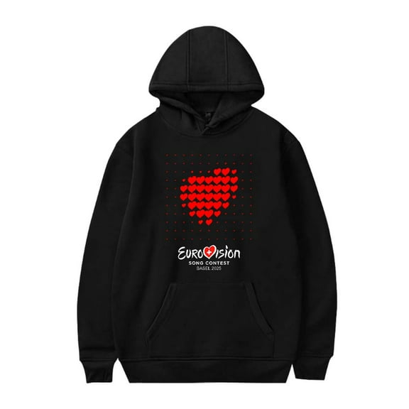 Eurovision Red Heart Hoodies Eurovision Song Contest 2025 Merch Women Men Casual Long Sleeve Sweatshirt Fashion Clothes