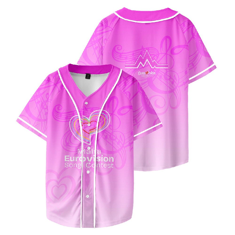 Eurovision Song Print Baseball Jacket T-shirt Unisex Casual New Fashion Summer Short Sleeved Tee Clothing