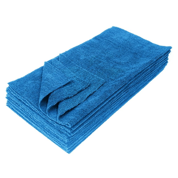 Eurow Microfiber 16 x 16in 300 GSM Ultrasonic Cut Cleaning Towels 12Pk - Blue