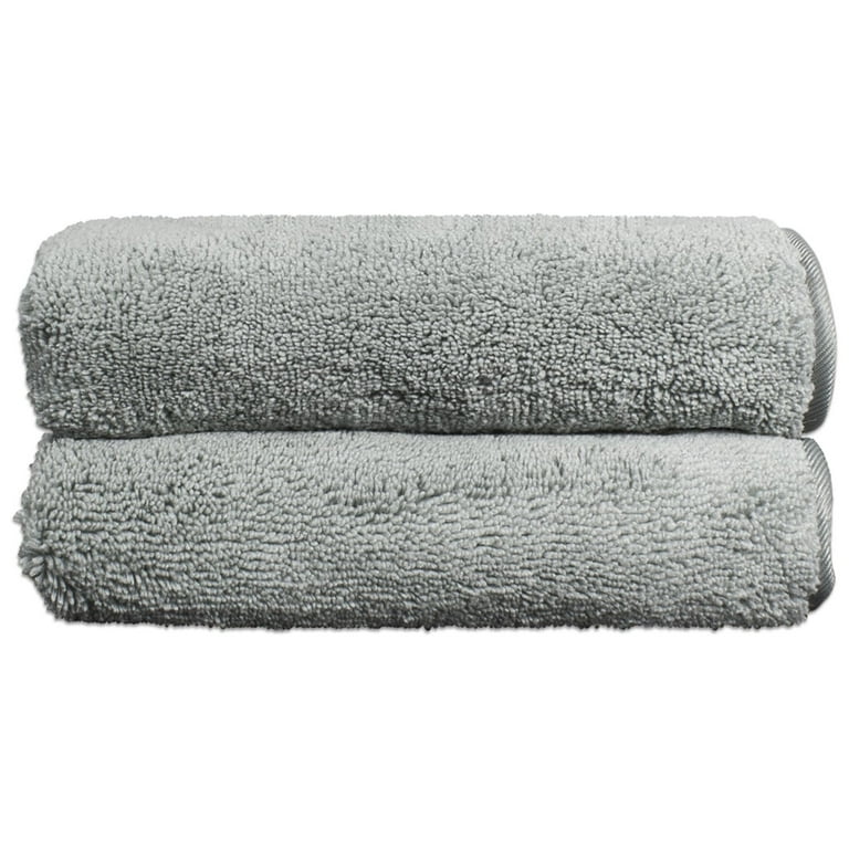 Eurow Microfiber Hand Towels, Gray, 2 Pack