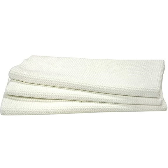 Eurow Microfiber Waffle Weave Kitchen Towel (3-Pack, White)