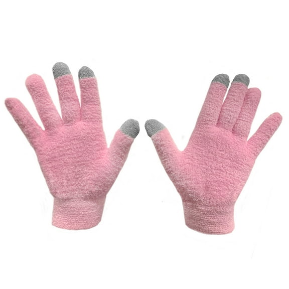 Eurow Moisturizing Gloves with Aloe Infused and Touch Screen Fingers, Scented, Durable, and Reusable, Pink, 1 Pair