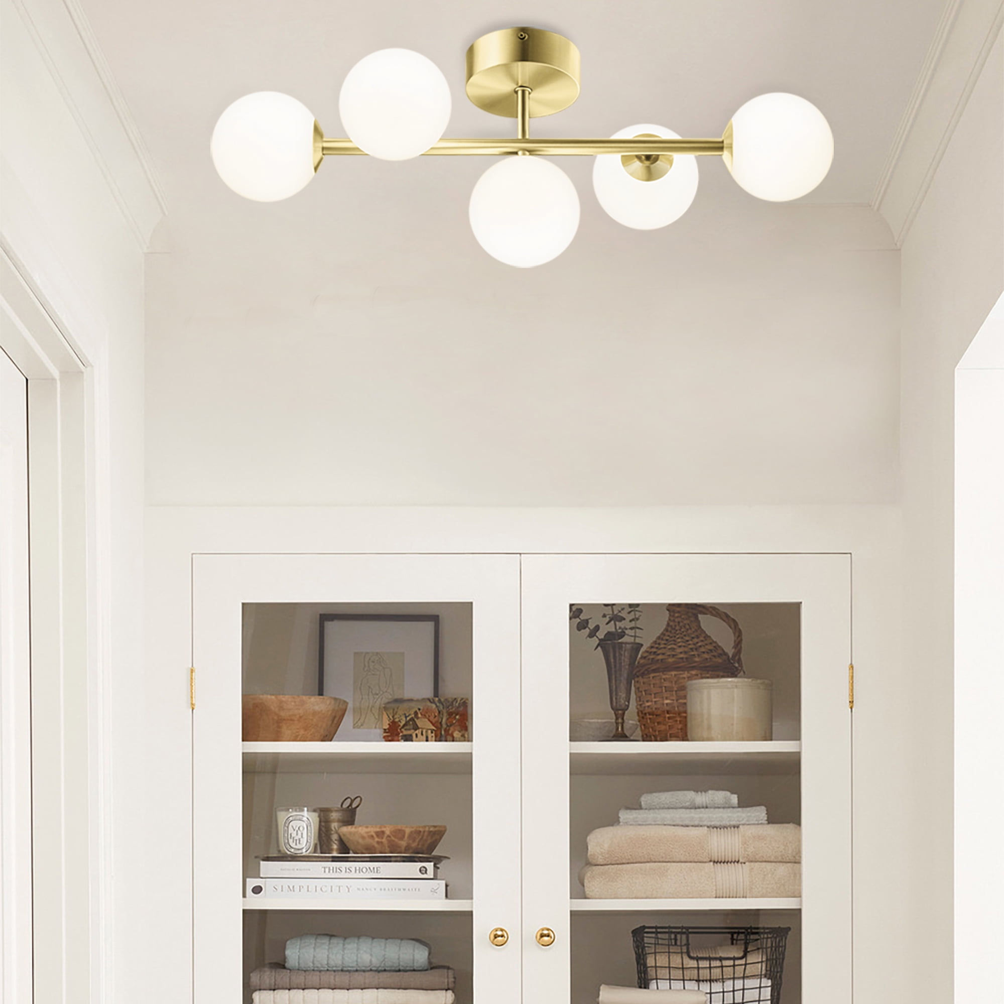 Eurus Home 5-Light LED Dimmable Mid-century Bathroom Vanity Lighting ...