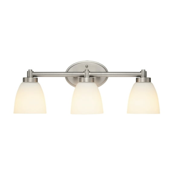 Eurus Home New 3-Light Modern Dimmable Bathroom Vanity Light Fixture Brushed Nickel, E26 Bulb Base