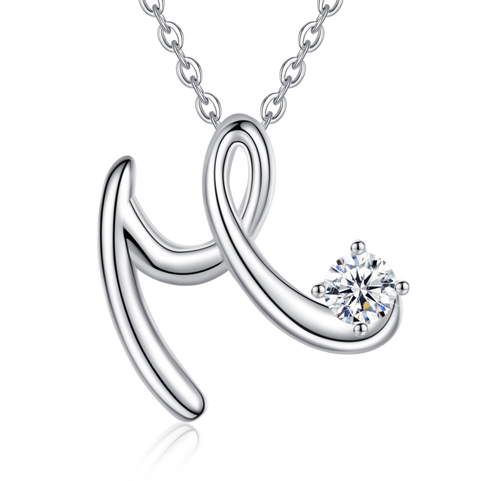 Eusense Initial Necklace Letter M Pendant Necklace for Women, 925 ...