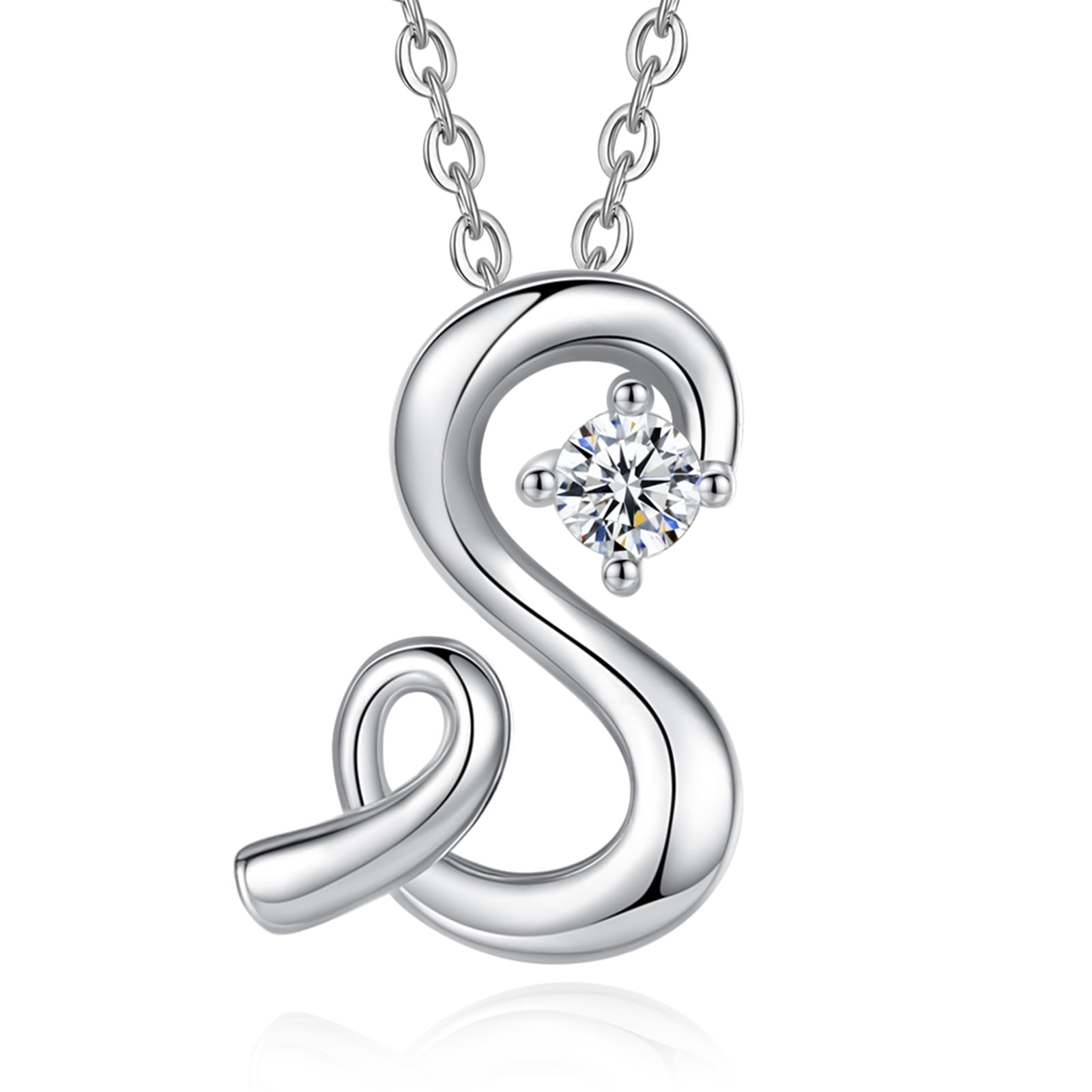 Silver S Letter Necklace