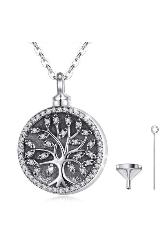 Urn Necklaces for Ashes 925 Sterling Silver Tree of Life Cremation Pendant Memorial Jewelry