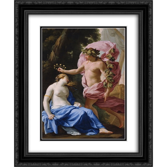 Eustache Le Sueur 2x Matted 20x24 Black Ornate Framed Art Print 'Bacchus and Ariadne '