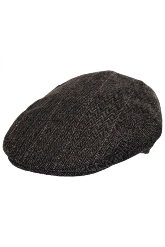 Euston Herringbone Plaid Wool Blend Ivy Cap - S - Mocha