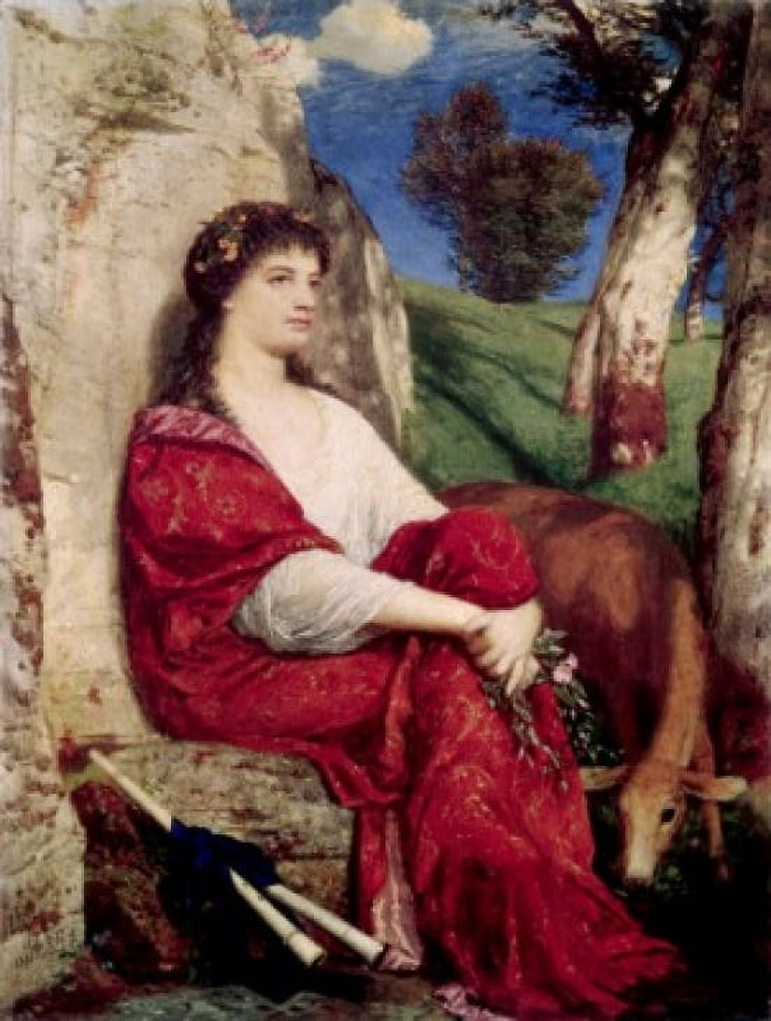 Euterpe Muse of Music and Lyric Poetry Arnold Bocklin (1827-1901 Swiss) Canvas Art - Arnold Bocklin (18 x 24)