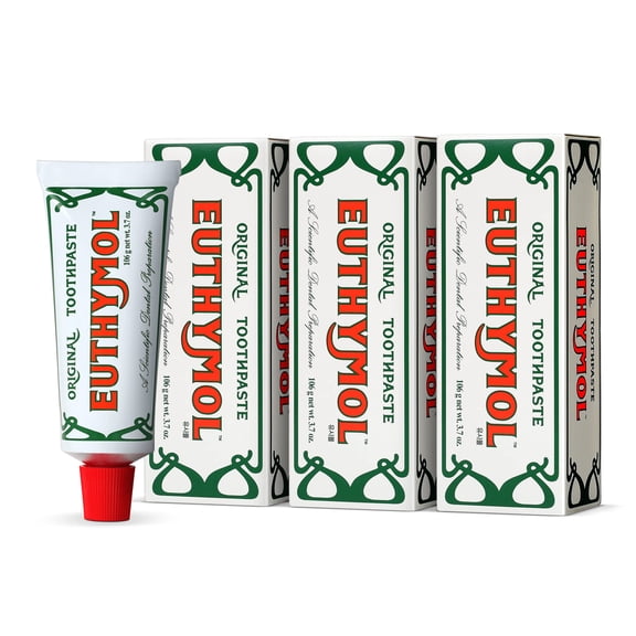 Euthymol Original Toothpaste Bundle 3 x 75ml Fluoride-Free Toothpaste for Plaque Removal, Antibacterial, Cavity & Gum Care, Healthy Enamel, Daily Oral Hygiene
