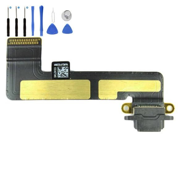 Eutoping USB Charging Port For Apple iPad Mini 2 iPad Mini 3 A1489 A1490 A1599 A1600 Black Dock Connector Charger Board Flex Cable Assembly Replacement with tool