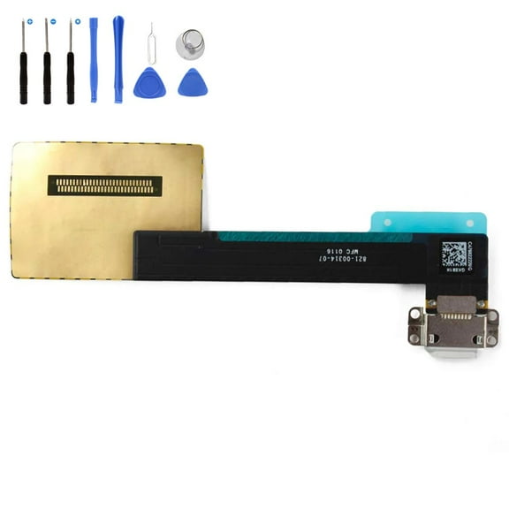Eutoping USB Charging Port For Apple iPad Pro 9.7 (1st Gen) A1673 A1674 A1675 Black Dock Connector Charger Board Flex Cable Assembly Replacement with tool