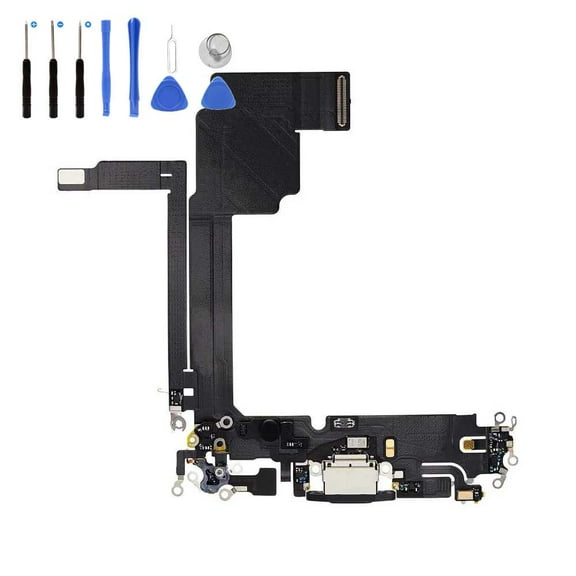 Eutoping USB Charging Port For Apple iPhone 15 Pro Max Black Dock Connector Charger Board Flex Cable Assembly Replacement with tool