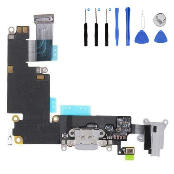Eutoping USB Charging Port For Apple iPhone 6 Plus Black Dock Connector Charger Board Flex Cable Assembly Replacement with tool