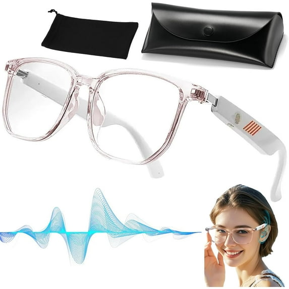 Euvelle Bluetooth Glasses, Smart Glasses with AI, Bluetooth Audio Smart Glasses , Bluetooth Glasses with 110+ Translation, Multifunctional Bluetooth Glasses for Women