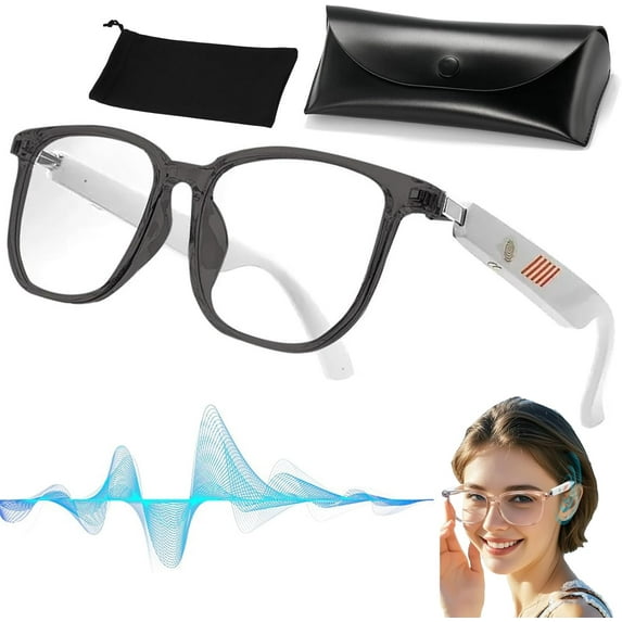 Euvelle Bluetooth Glasses, Smart Glasses with AI, Bluetooth Audio Smart Glasses , Bluetooth Glasses with 110+ Translation, Multifunctional Bluetooth Glasses for Women