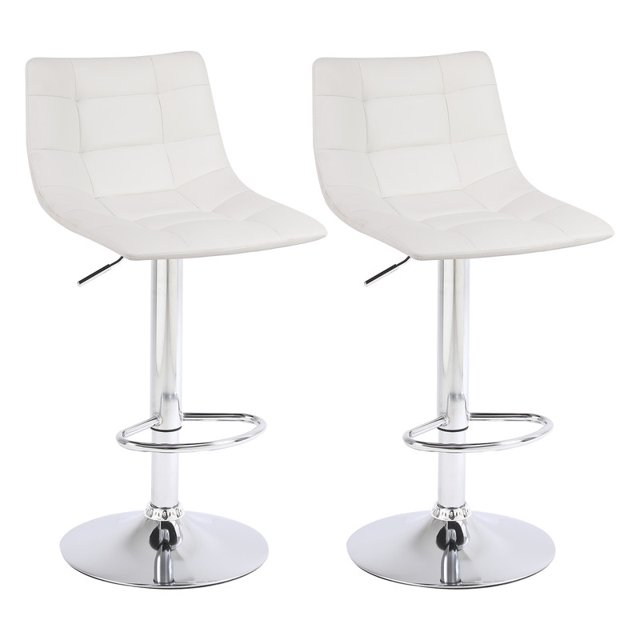 Euzensid Bar Stools Set of 2 Modern PU Leather Swivel Barstools, 32