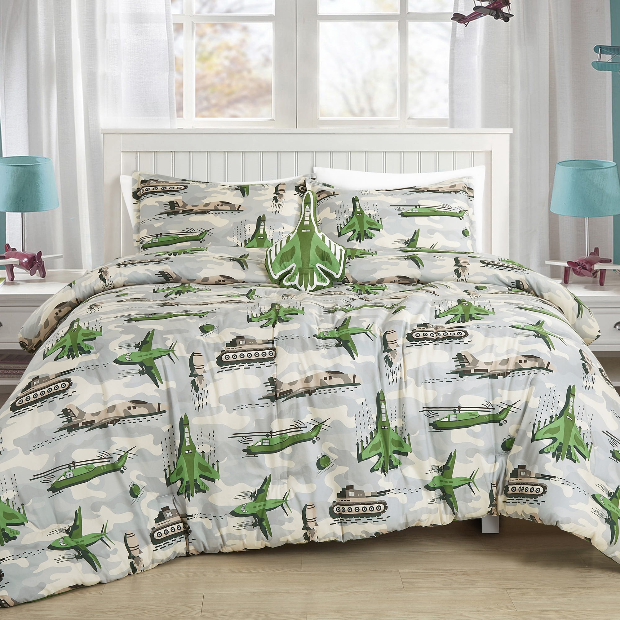 EvJK 3-4PC KID COMFORTER – Soft & Cozy Luxury Print Comforter with Coordinated Shams and Toy Pillow, Twin