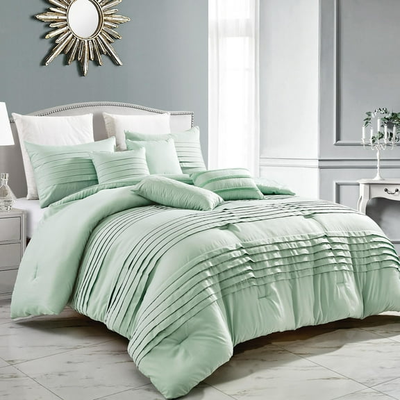 EvJK 7-Piece Comforter Set – All-Season Polyester, Soft-Touch, Lightweight, All-Season Comforter Set – King