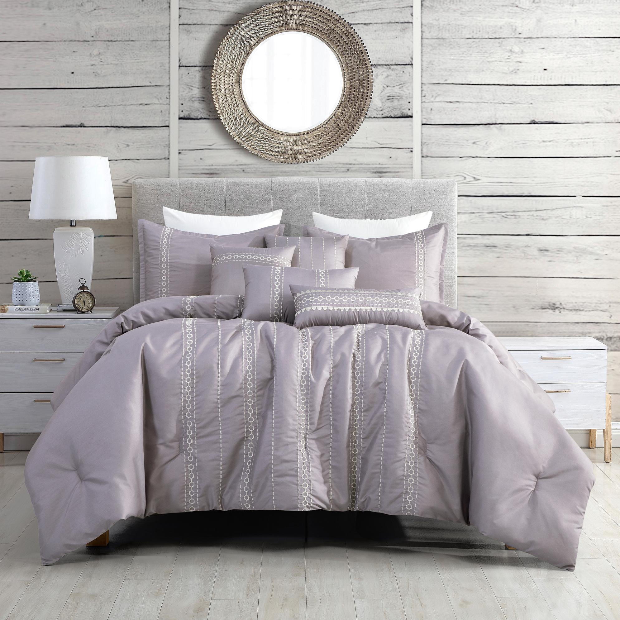 EvJK 7-Piece Comforter Set – Lightweight Polyester, Breathable, Soft & Cozy, Decorative Bedding Set – King