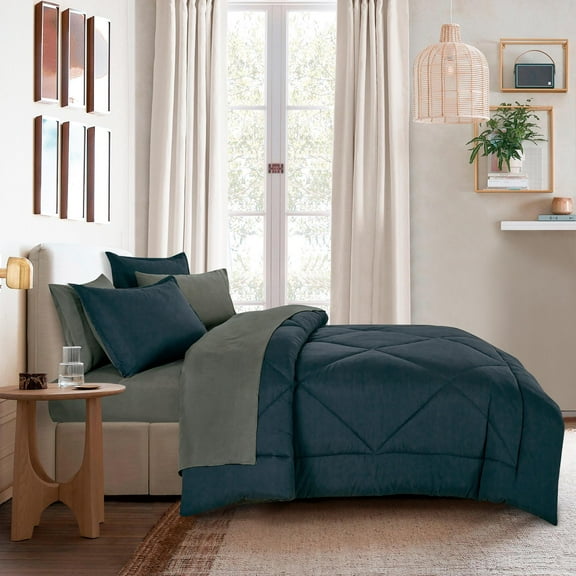 EvJK 7-Piece Comforter Set – Lightweight Polyester, Breathable, Soft & Cozy, Decorative Bedding Set – Queen