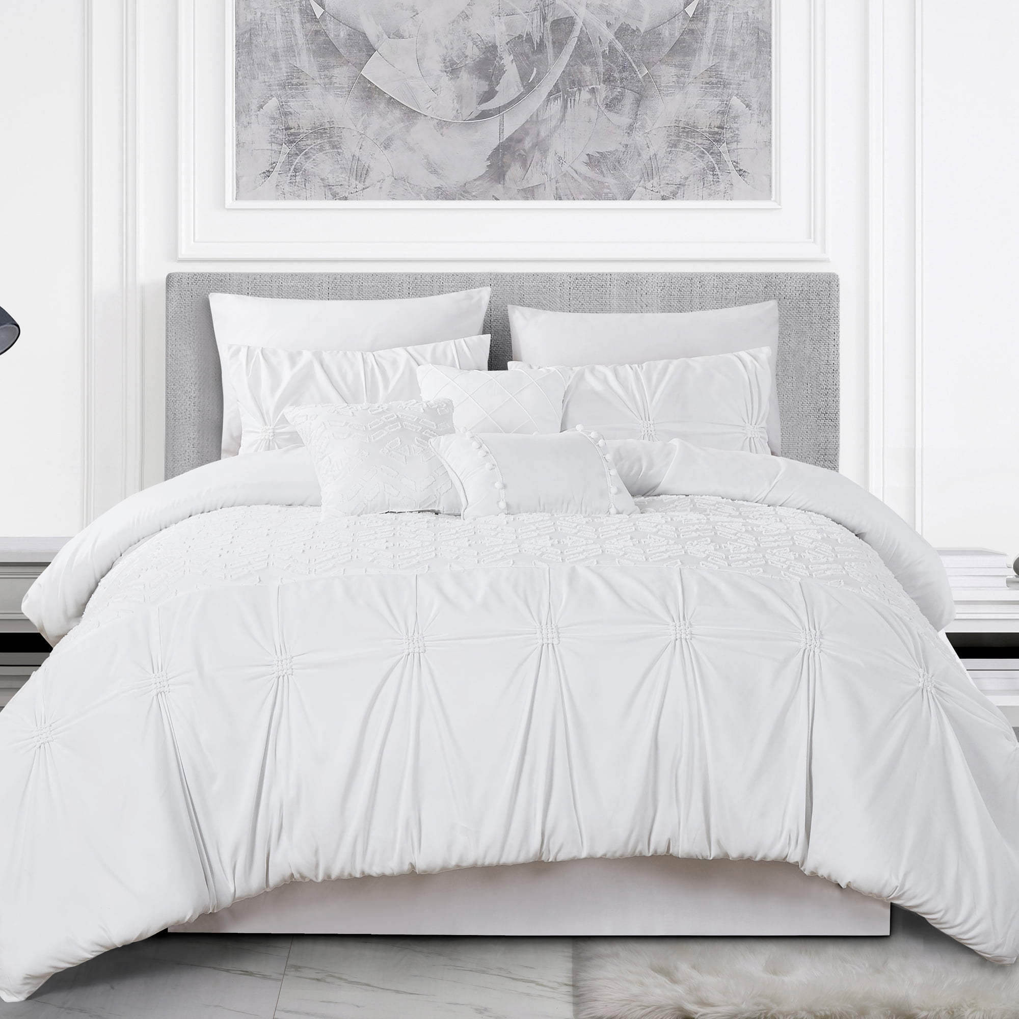 EvJK 7-Piece Comforter Set – Luxury Polyester, Soft & Comfortable, Decorative, All-Season Bedding Set – King