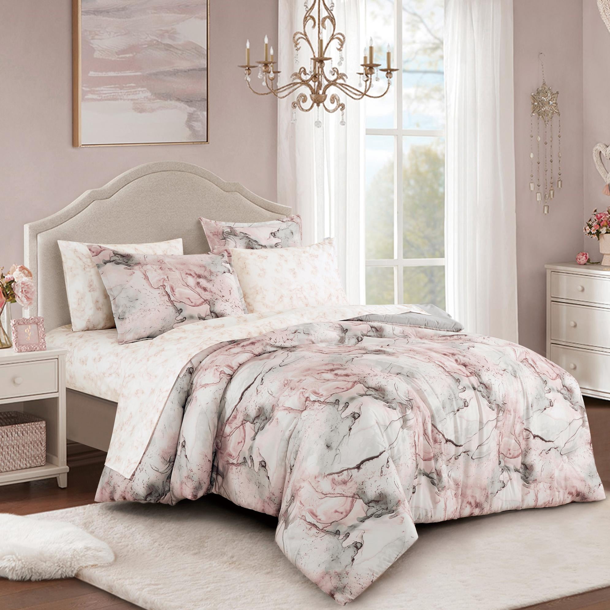 EvJK 7-Piece Comforter Set – Premium Polyester, Soft & Comfortable, Decorative, All-Season Bedding Set – Twin