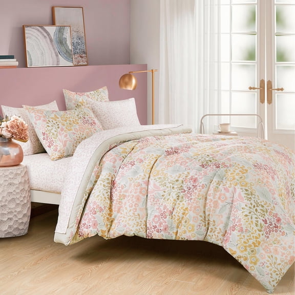 EvJK 7-Piece Comforter Set – Soft-Touch Polyester, Soft-Touch, Lightweight, All-Season Comforter Set – Queen