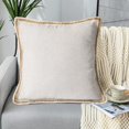 thumbnail image 1 of EvJk 20” x 20” Vintage Linen Decorative Pillow Covers, Machine Washable (2 Count), 1 of 5