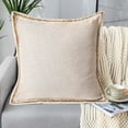 thumbnail image 1 of EvJk 20” x 20” Vintage Linen Faux Linen Decorative Pillow Case, Zip Closure (2 Count), 1 of 5
