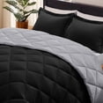 thumbnail image 1 of EvJk 3-Piece King Comforter Set – Black/ Light Gray Reversible All Season Bedding, 1 of 5