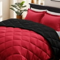 thumbnail image 1 of EvJk 3-Piece Twin Comforter Set – Red/ Black Reversible All Season Bedding, 1 of 5