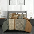 thumbnail image 1 of EvJk 7-Piece Luxury Comforter Set, Elegant Embroidered Pattern, Queen, 1 of 4