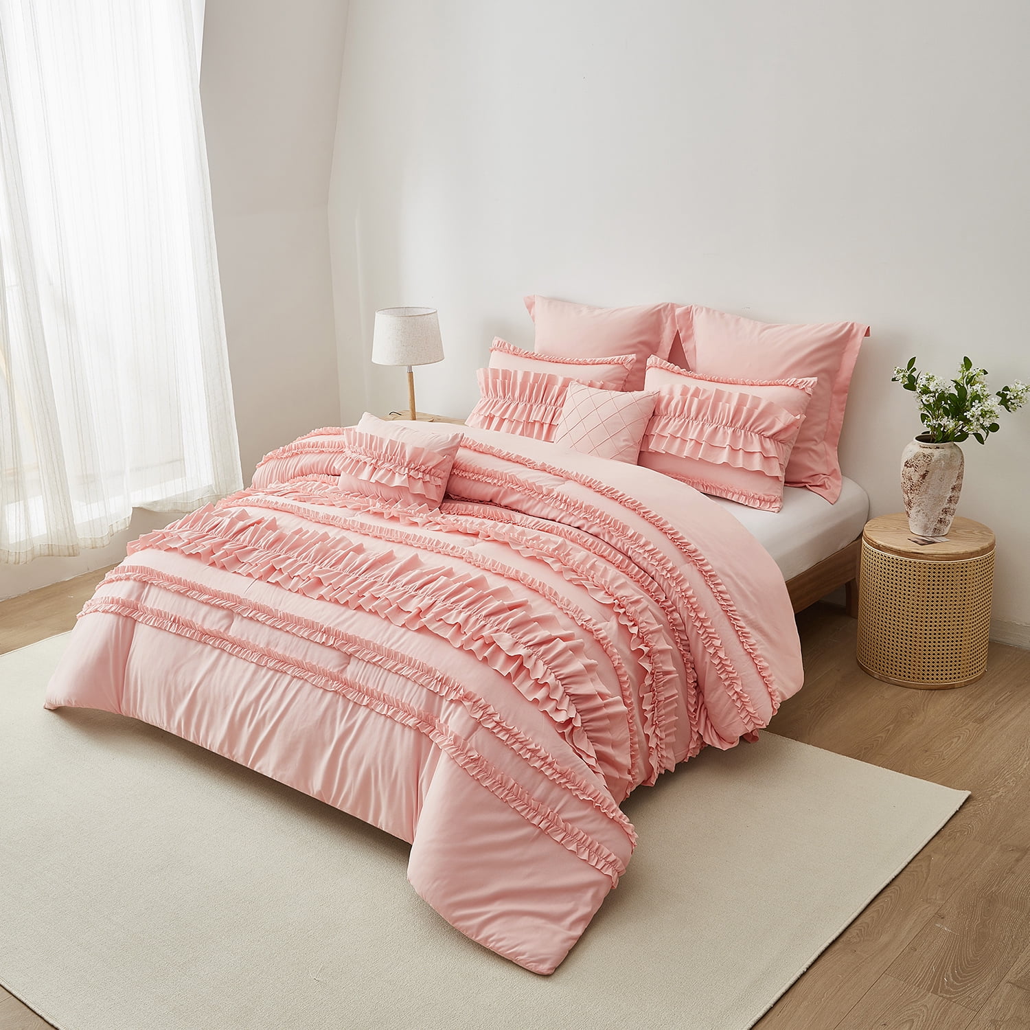 Peach Comforter Set Queen