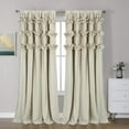 thumbnail image 1 of EvJk Camel Blackout Window Curtain 54" x 84", 2 Panels Curtains with Handmade Ruffles, 1 of 5