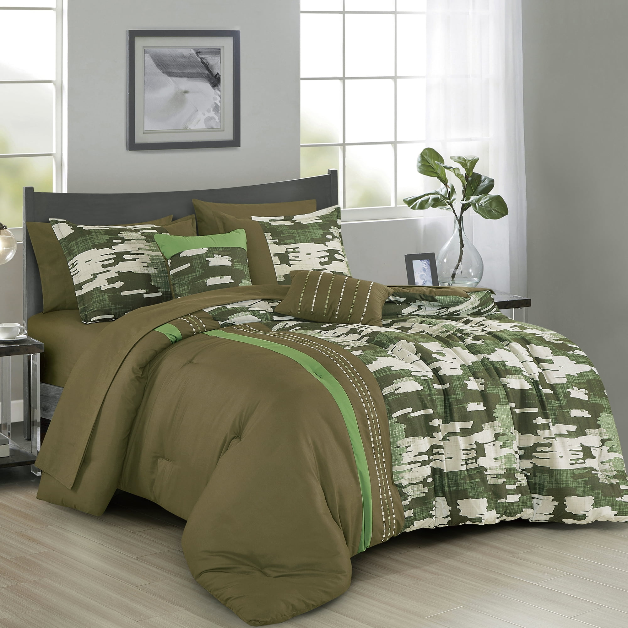 EvJk Luxury 9-Piece Comforter Set – Cozy Quilted Print Design, CAL.KING
