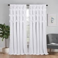 thumbnail image 1 of EvJk White Blackout Window Curtain 54" x 84", 2 Panels Curtains with Handmade Ruffles, 1 of 5