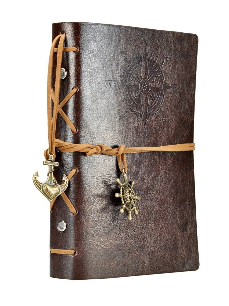 EvZ 7Inches x5Inches Vintage Retro Leather Cover Notebook Journal Blank String Nautical Coffee